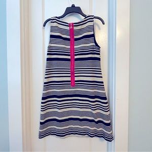 Striped business casual dress with fun zipper in the back!